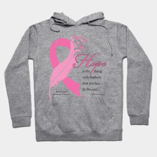 Breast cancer hope quote with black type Hoodie